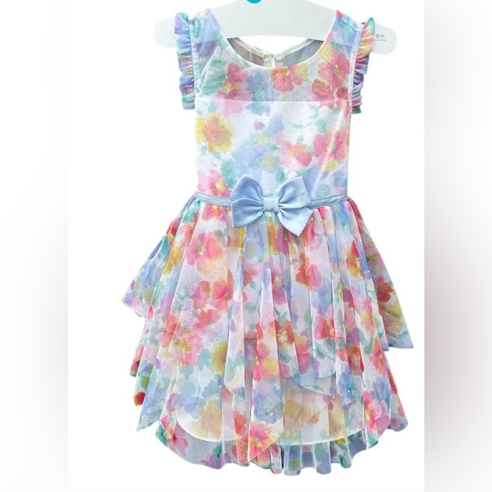 Jona Michelle Multicolor Floral Kids Formal Dress